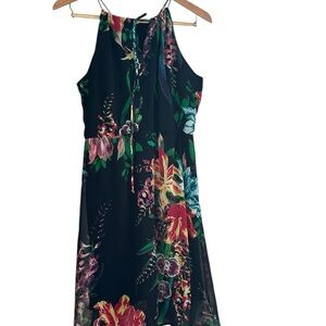 Old Navy Black Floral Midi Dress
